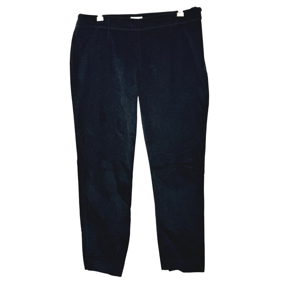 J. Jill Corduroy Pants‎ Women 12 Black Side Zip Straight Leg Stretch Trousers